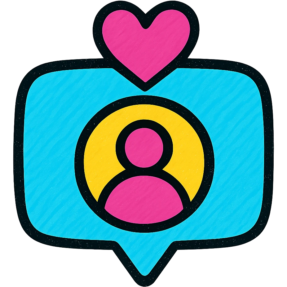 icono de redes sociales en estilo moderno, colores vibrantes emoji