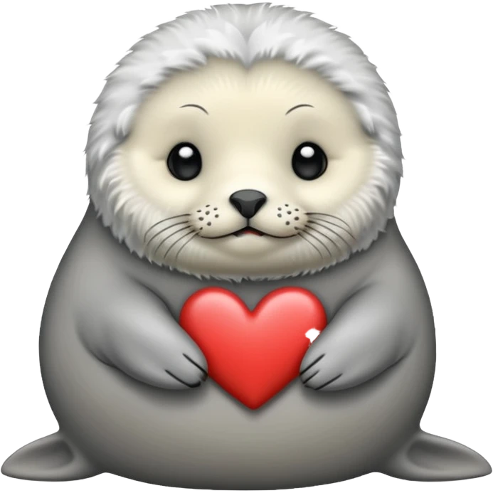 Cute seal in love emoji