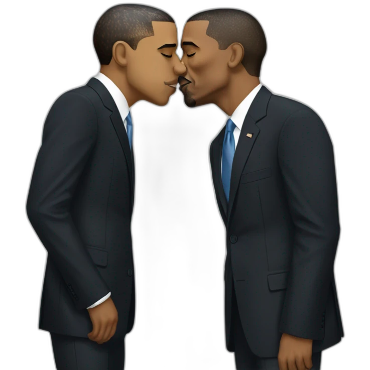 Obama kissing Kanye west emoji
