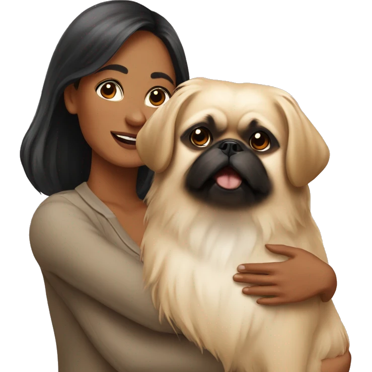 Women with Pekingese emoji