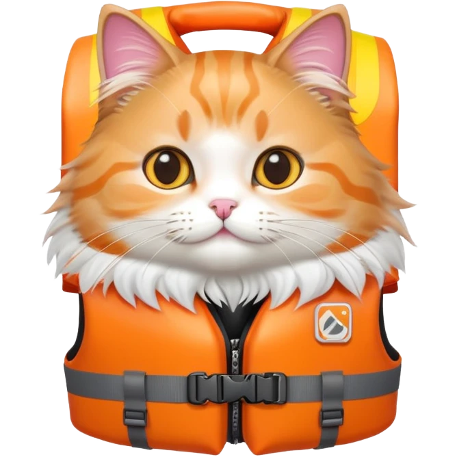 cat wearing a lifevest  emoji