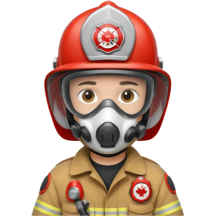 Firefighter with respiratory protection white color helmet emoji