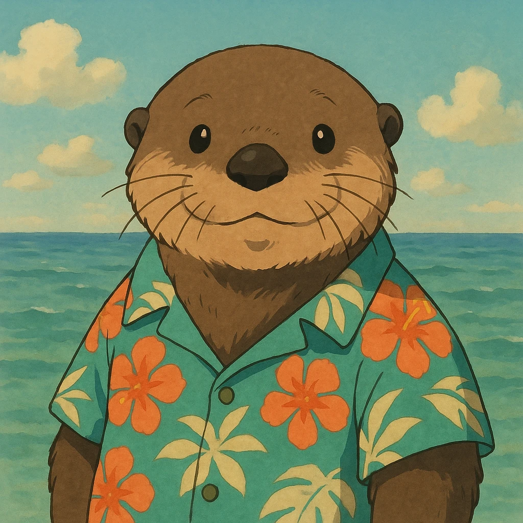 Sea otter wearing a Hawaiian shirt  emoji