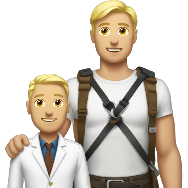 Elon holding leash blonde man emoji