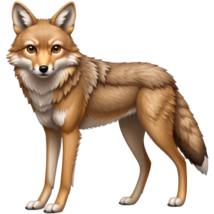 cinematic full body coyote, hyper-realistic emoji