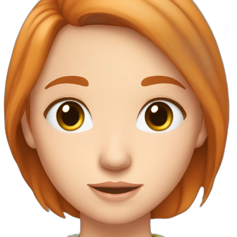 Fille rousse yeux bleus emoji