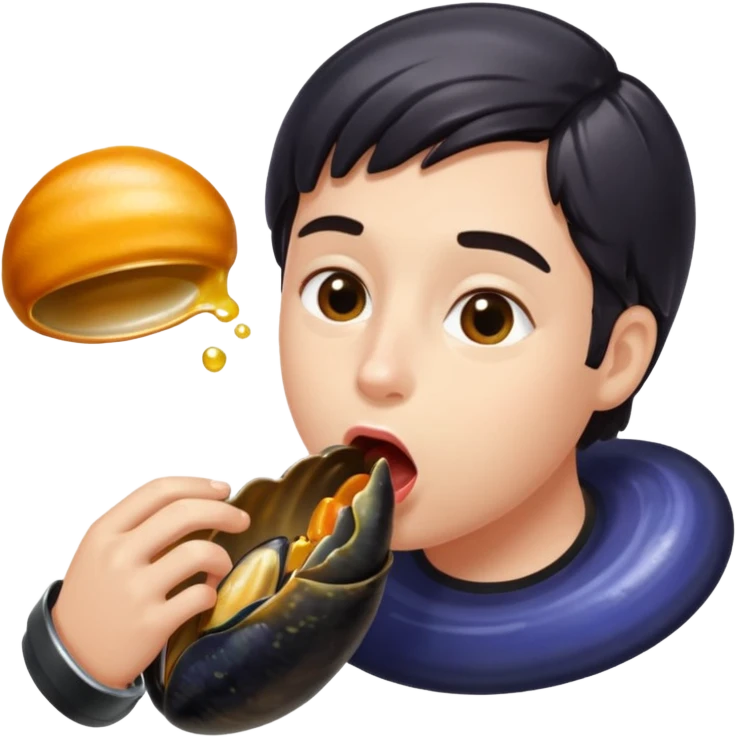 langue humaine qui lèche une moule dans coquille emoji