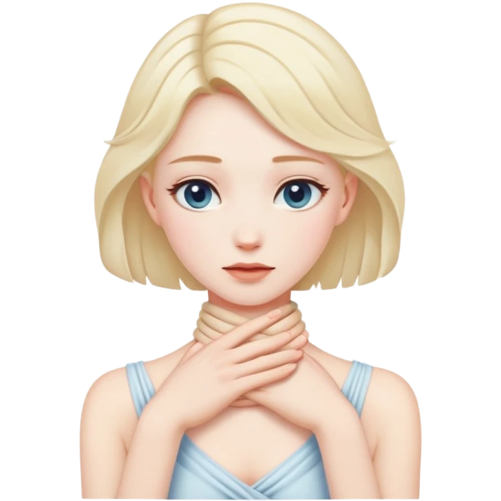 Hands around neck emoji