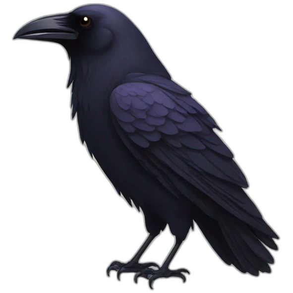 Raven with a knife emoji