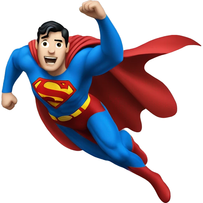 Superman flying emoji