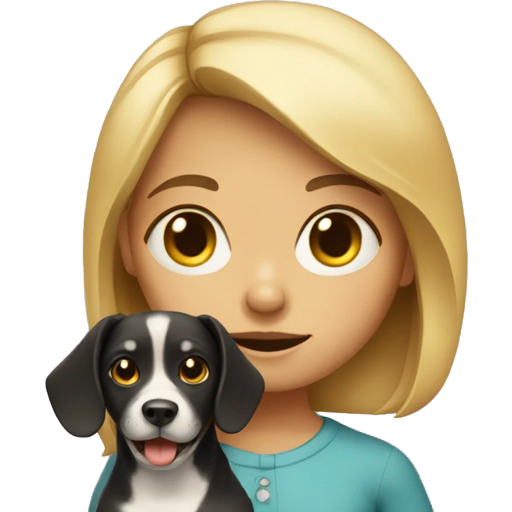 A creepy little girl with a dog emoji