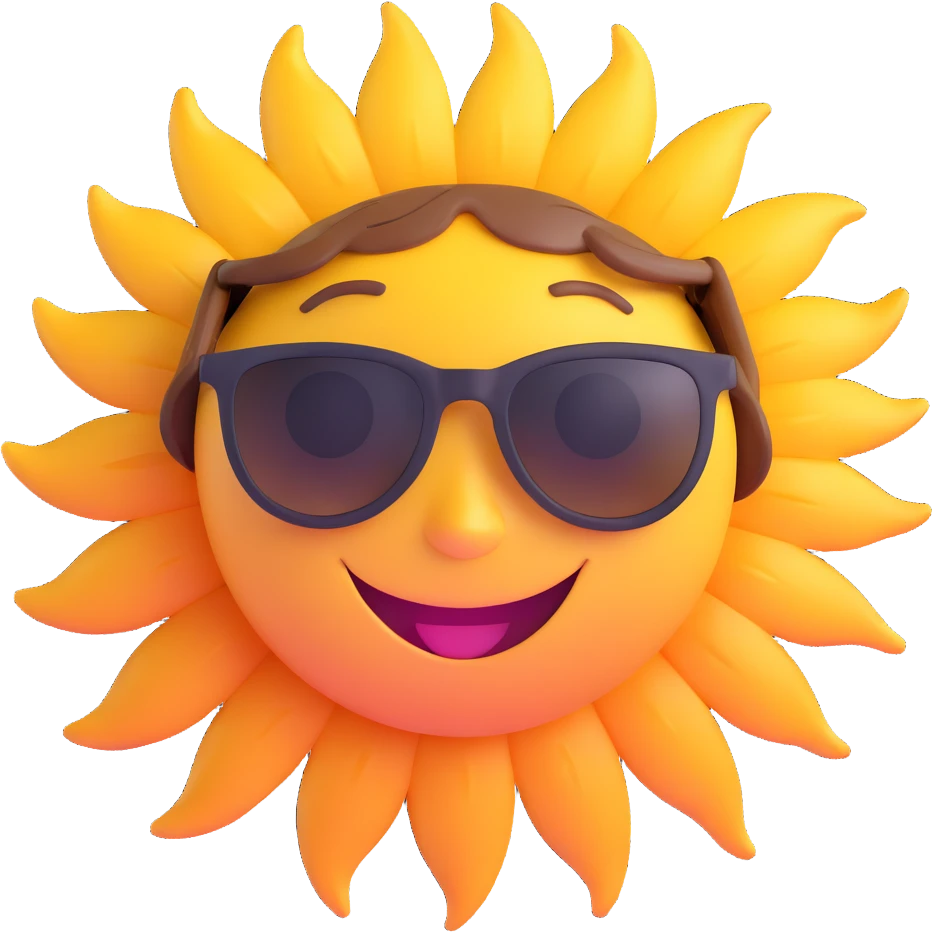 smiling sun with sunglasses emoji