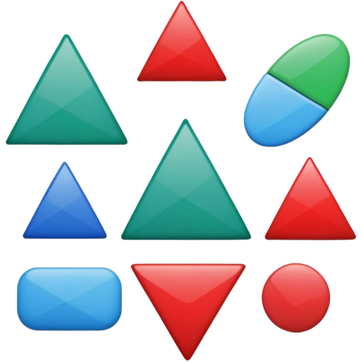 Red triangle , green rectangle , blue oval collage emoji