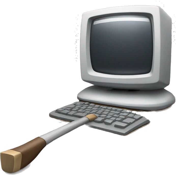 computer with an axe emoji