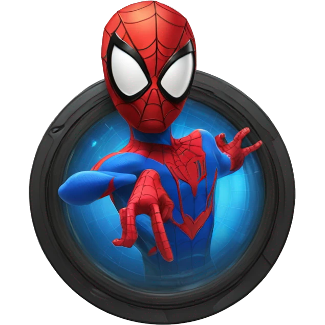 Spiderman using disk jockey facing front emoji