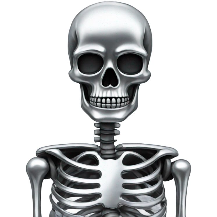 skeleton made out of chrome emoji