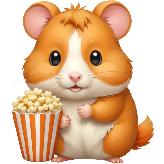 orange hamster holding pop corn emoji