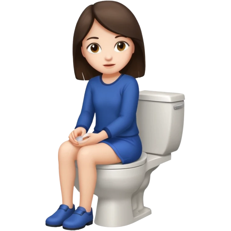 Brunette Girl on toilet emoji