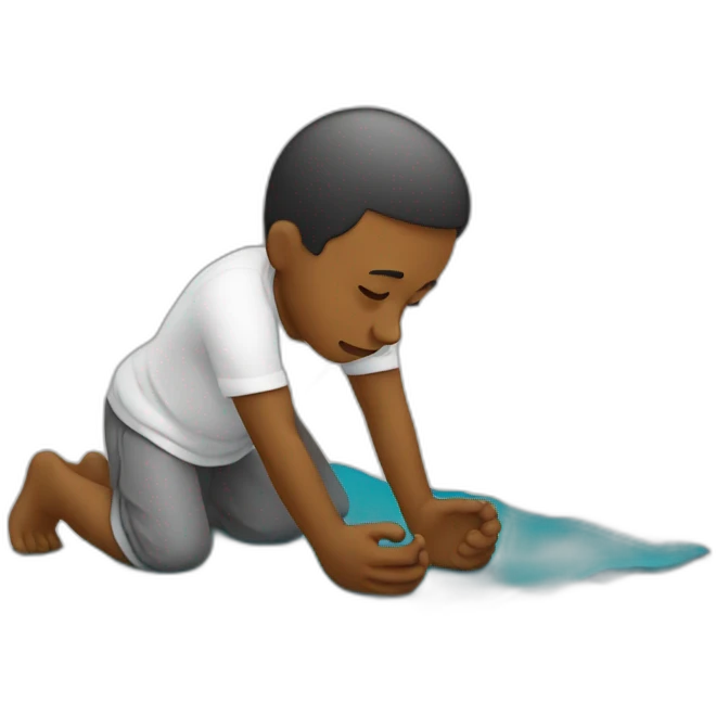 guy praying prostrate on the prayer mat emoji