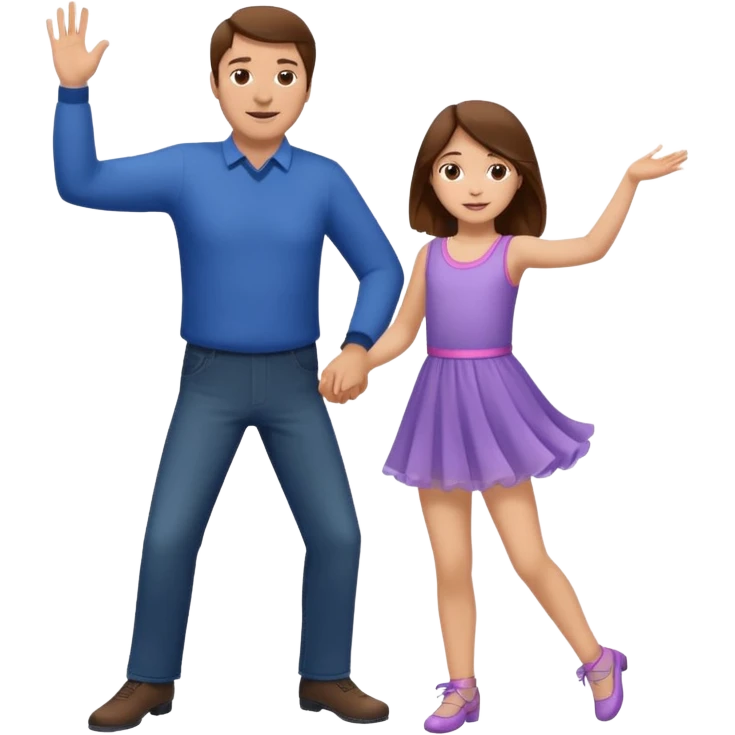 Daddy brown hair daughter dance  emoji