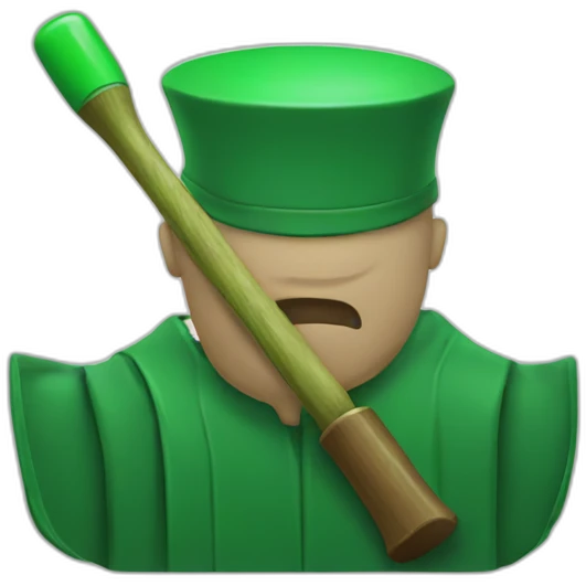 Green judge with hammer emoji
