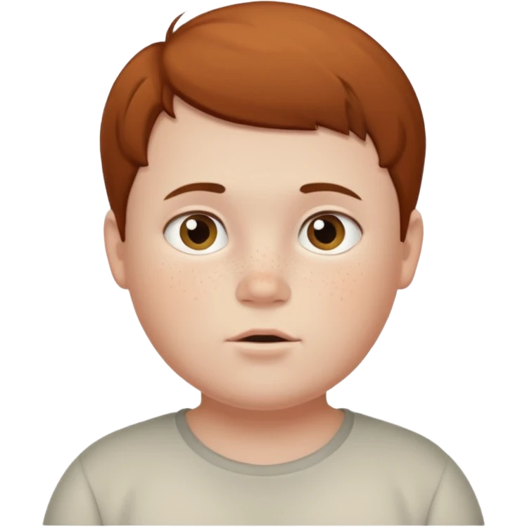 pale boy slightly chubby with freckles and short brown hair emoji