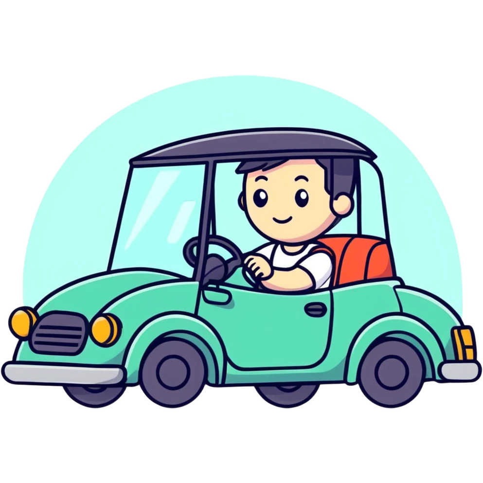 person driving a car emoji