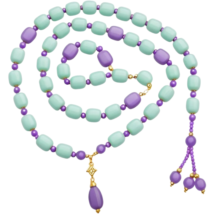 Light mint purple floral Muslim prayer beads emoji