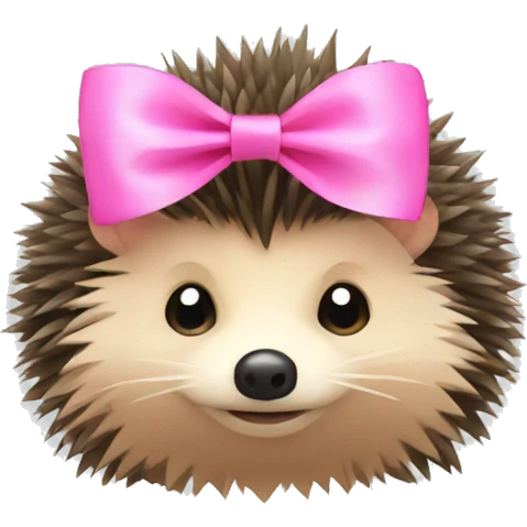 Hedgehog with pink bow emoji