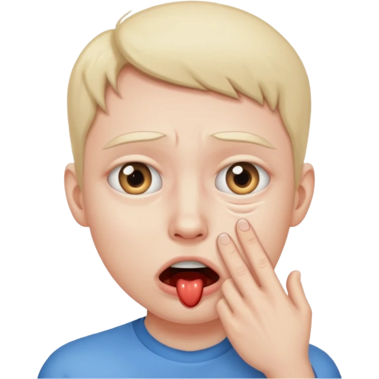 Twitching eye and choking itself emoji