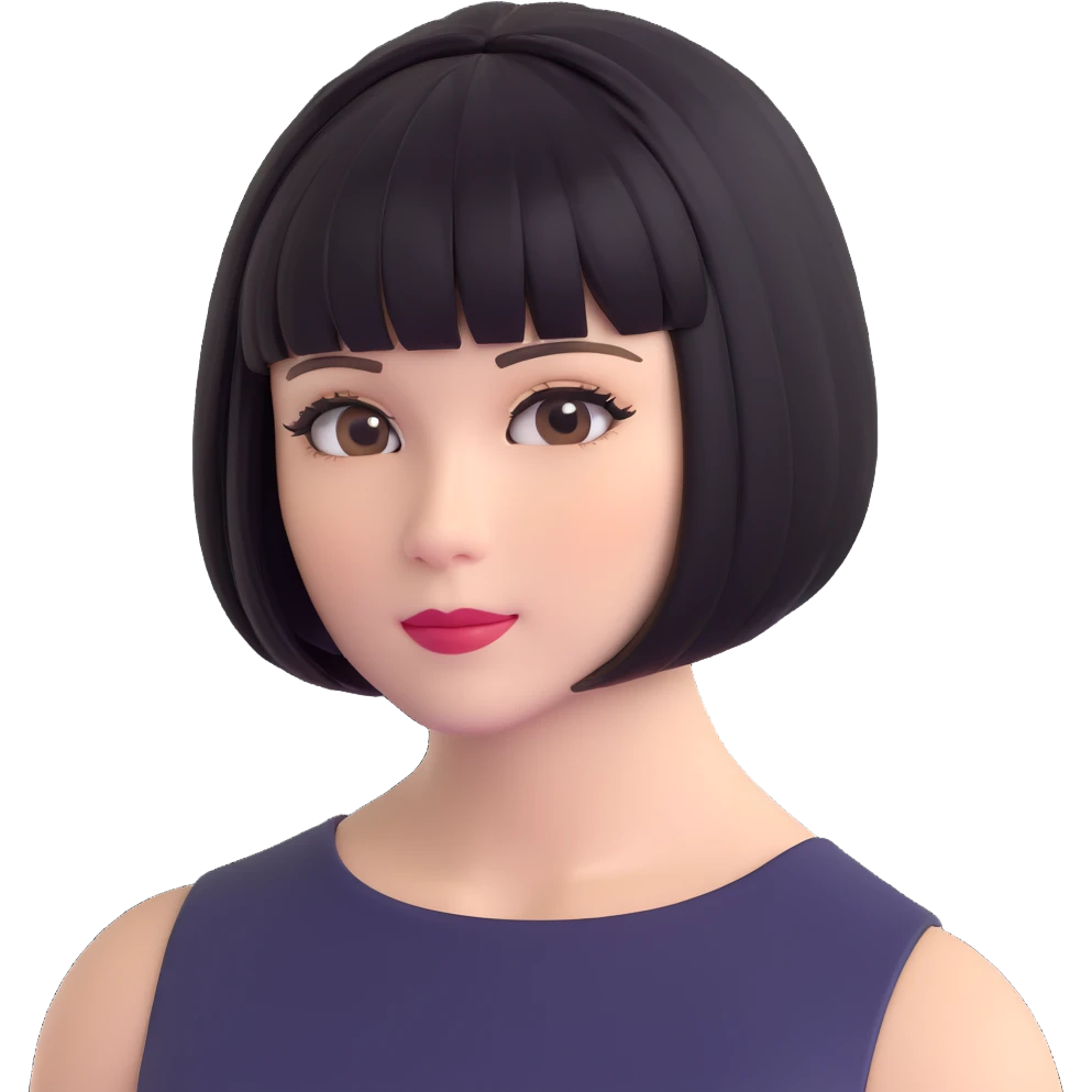 short bob haircut wig emoji