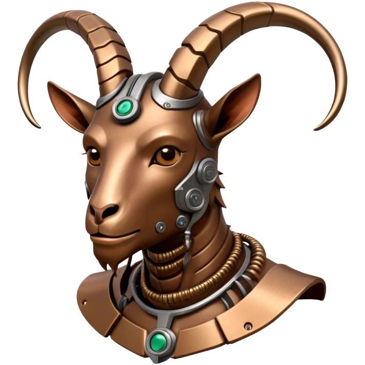 Mechanical Goat(Ram) man 2/3 up view emoji