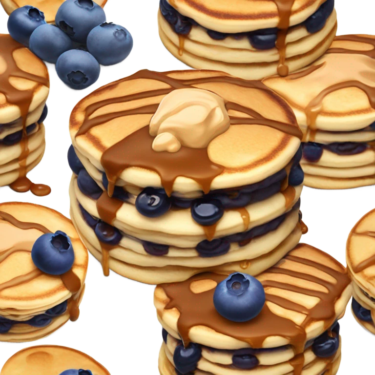 Blueberry pancakes with peanut emoji