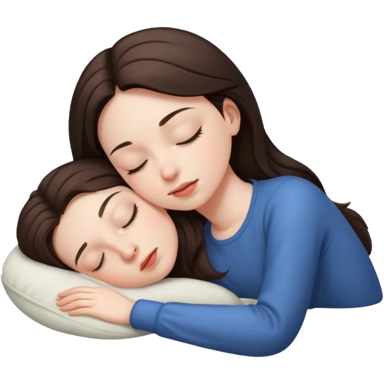 Brunette girl sleeping emoji