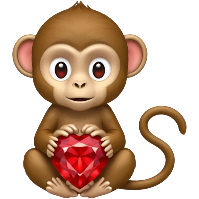 Abu monkey from Aladdin holding a red gem emoji
