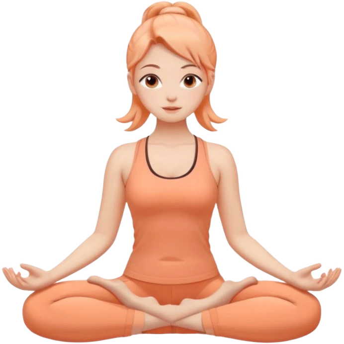 Girl in peach colored yoga outfit  emoji