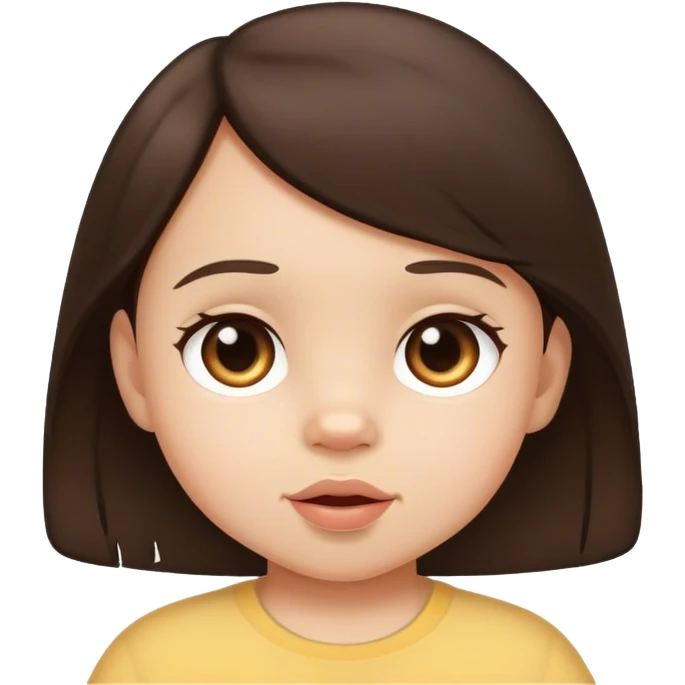 brunette toddler  emoji