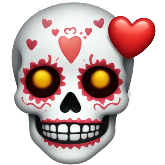 Calavera con corazón  emoji