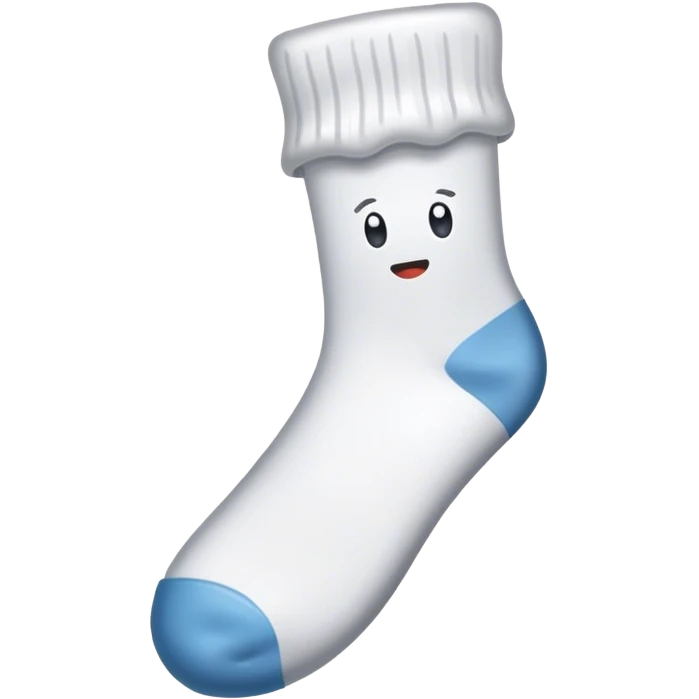 A wet and dirty white sock emoji