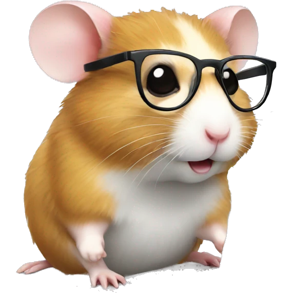 hamster with glasses at a laptop emoji