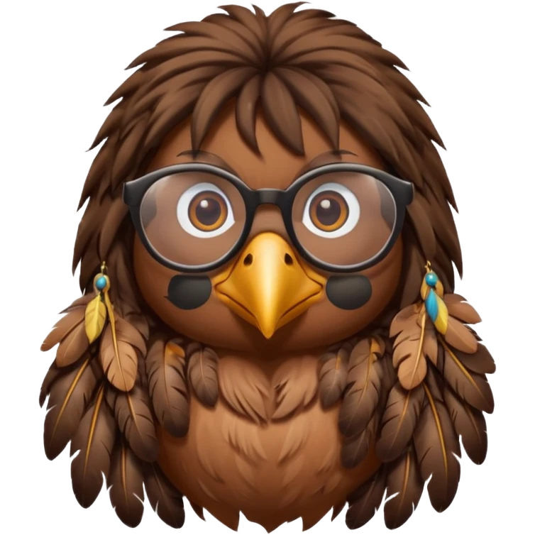 long hair bird with glasses emoji