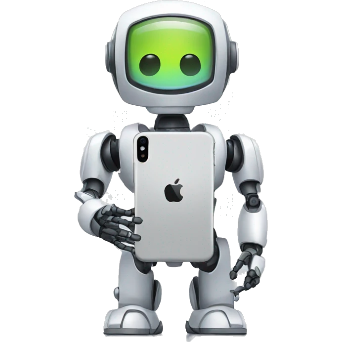 robot holding an iphone emoji