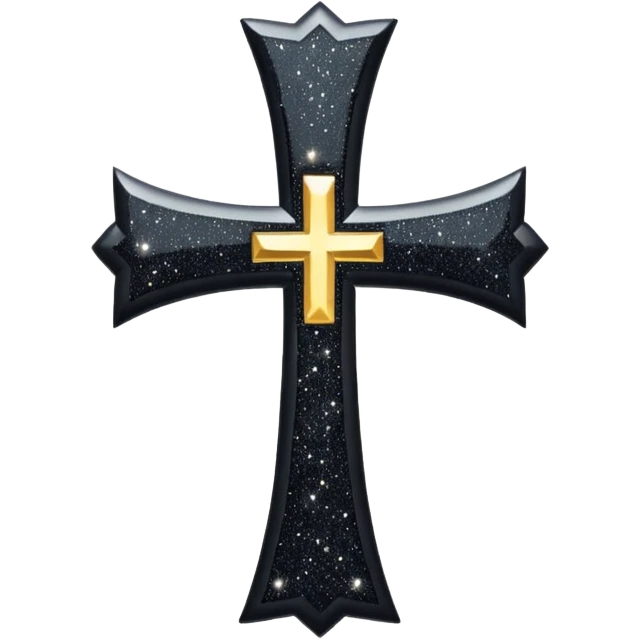 Glitter black cross emoji