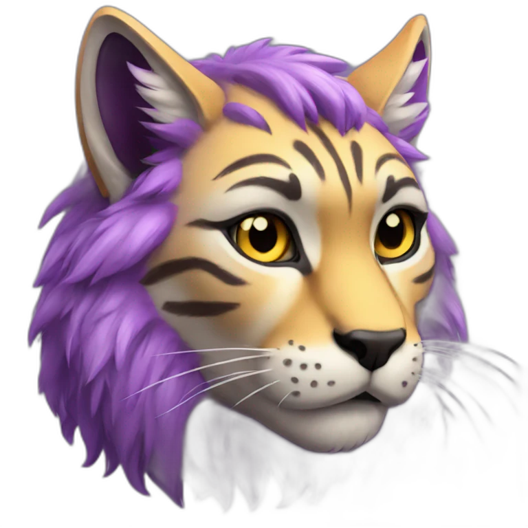 purple yellow lynx furry emoji