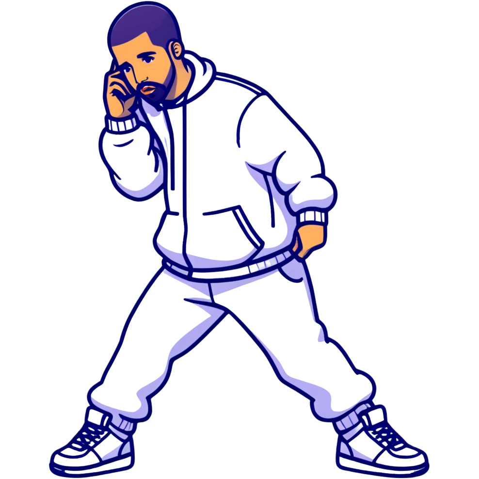 Drake doing the Hotline Bling dance pose emoji