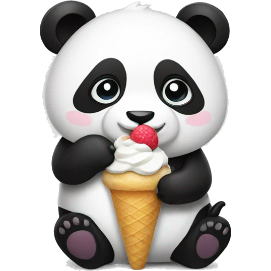 Panda eating ice cream emoji