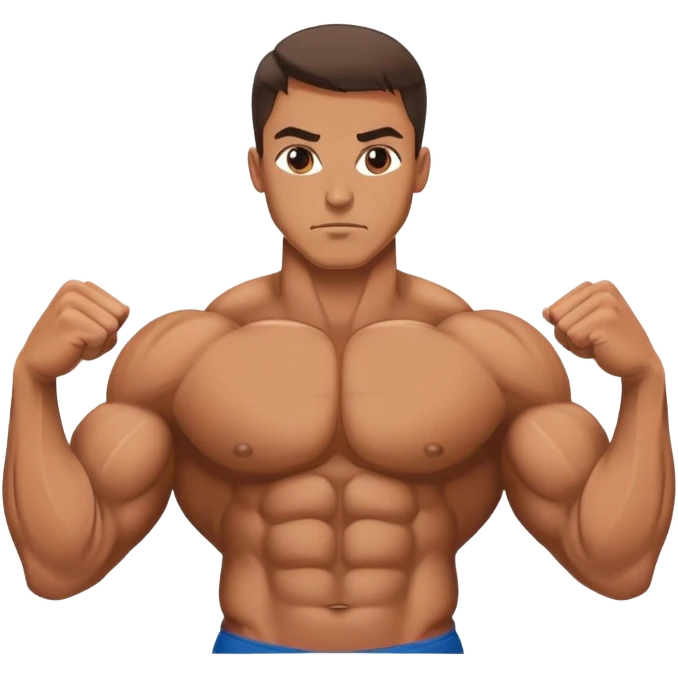 bodybuilder laying down abs exercise emoji