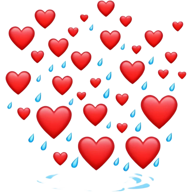 Raining heart emoji