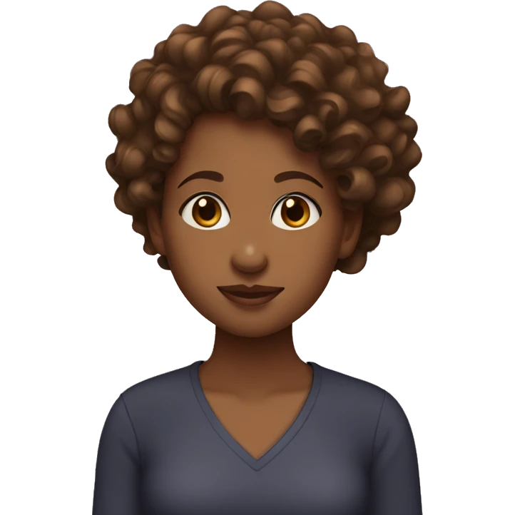 Brown girl with brown curly wavy hair emoji
