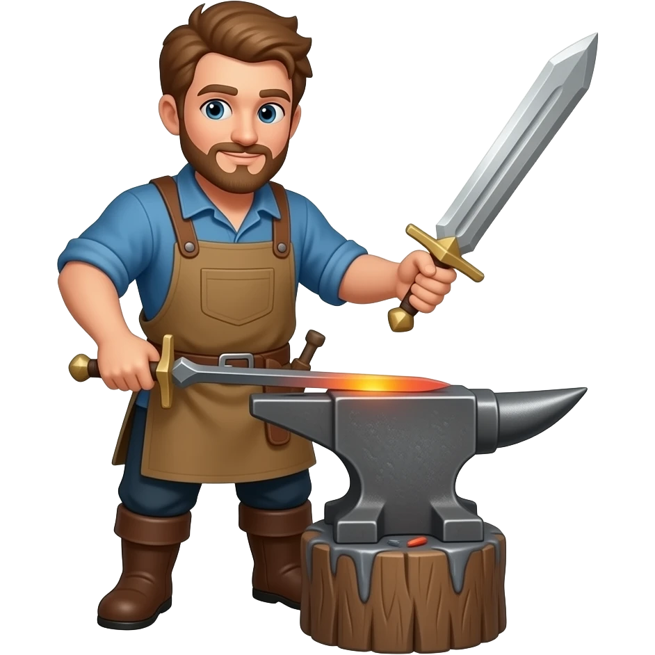 blacksmith making a wsord emoji